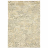 3' X 5' Grey Ivory Beige And Taupe Abstract Power Loom Stain Resistant Area Rug
