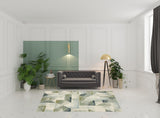 7' X 9' Gray And Ivory Geometric Area Rug
