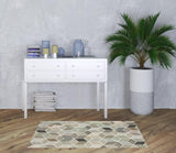 3' X 5' Beige Brown Grey Tan Sage And Pale Blue Geometric Power Loom Stain Resistant Area Rug
