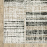 2' X 8' Grey Charcoal Ivory Tan Brown And Beige Geometric Power Loom Stain Resistant Runner Rug