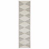 2' X 8' Brown And Ivory Geometric Power Loom Runner Rug