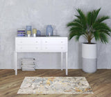 3' X 5' Beige And Blue Abstract Area Rug