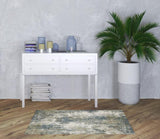 3' X 5' Blue Grey Green And Beige Abstract Power Loom Stain Resistant Area Rug