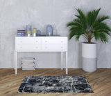 3' X 5' Blue Grey And Beige Abstract Power Loom Stain Resistant Area Rug