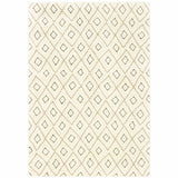 4' X 6' Sand Ash Grey And Ivory Geometric Power Loom Stain Resistant Area Rug