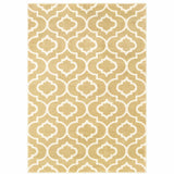 4' X 6' Gold And Ivory Geometric Power Loom Stain Resistant Area Rug
