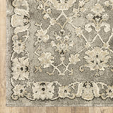 2' X 8' Grey Beige Tan And Brown Oriental Power Loom Stain Resistant Runner Rug