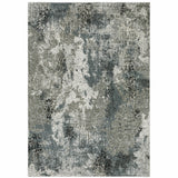 5' X 8' Gray and Ivory Abstract Power Loom Area Rug