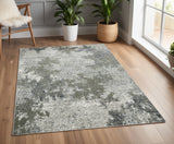 4' X 6' Beige And Gray Abstract Distressed Area Rug