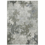 7' X 10' Beige And Gray Abstract Distressed Area Rug