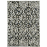 5' X 8' Charcoal And Gray Oriental Distressed Area Rug