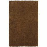 5' X 7' Brown Shag Tufted Handmade Stain Resistant Area Rug