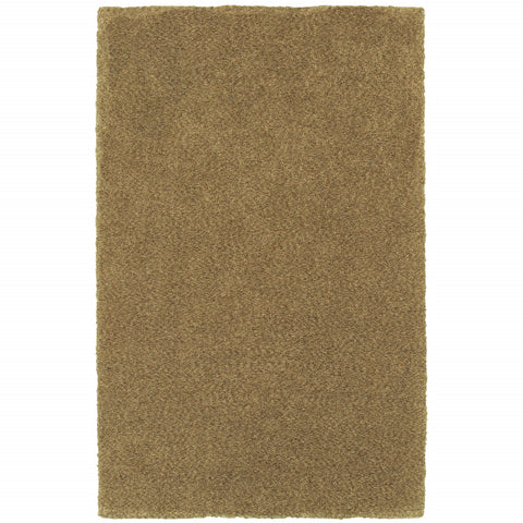 5' X 7' Rich Gold Shag Tufted Handmade Stain Resistant Area Rug
