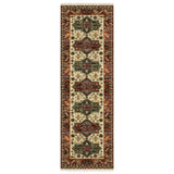 6' Red Blue and White Oriental Power Loom Runner Rug