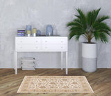 3' X 5' Ivory And Gold Oriental Area Rug With Fringe
