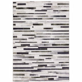 8' X 10' Gray And Charcoal Geometric Area Rug