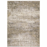 3' X 5' Beige And Gray Abstract Distressed Area Rug