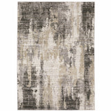 5' X 8' Gray And Beige Abstract Distressed Area Rug