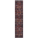 12' Red Purple And Gold Oriental Runner Rug