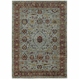 2' X 3' Blue And Red Oriental Area Rug