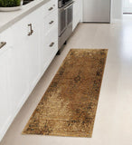 8' Brown Oriental Runner Rug