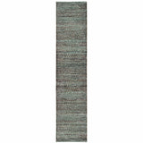 12' Blue And Purple Oriental Runner Rug