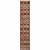 12' Red And Gold Oriental Runner Rug