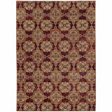 3' X 5' Red And Gold Oriental Area Rug