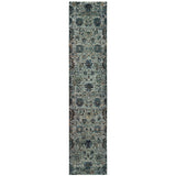 12' Blue Oriental Runner Rug