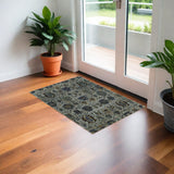 3' X 5' Blue Green Oriental Power Loom Area Rug