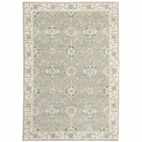 3' X 5' Gray and Ivory Oriental Power Loom Area Rug