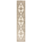 12' Beige And Ivory Oriental Runner Rug