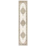 12' Beige And Ivory Oriental Runner Rug
