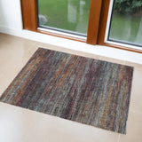 2' X 3' Blue And Gray Abstract Area Rug