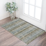 2' X 3' Blue And Green Abstract Area Rug