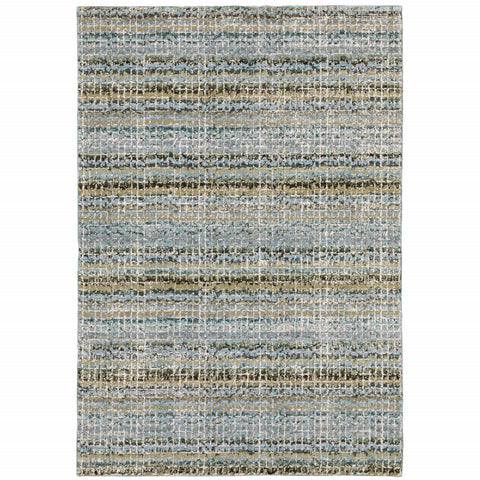 2' X 3' Blue And Green Abstract Area Rug