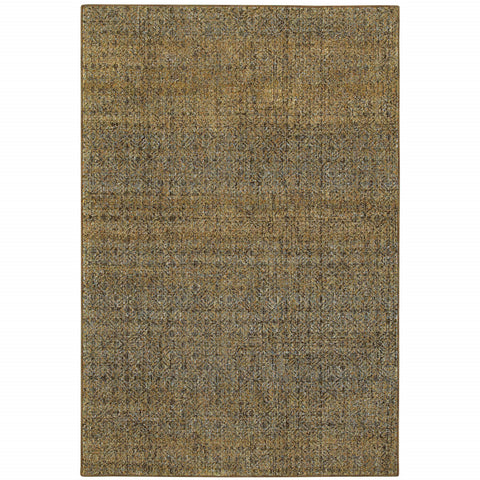 2' X 3' Green Geometric Power Loom Area Rug