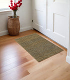 2' X 3' Green Geometric Power Loom Area Rug