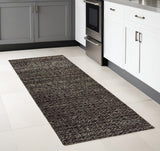 8' Gray Geometric Runner Rug