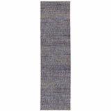 12' Purple And Gray Distressed Runner Rug