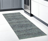 8' Blue And Gray Runner Rug