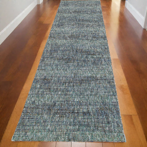 12' Blue Gray And Silver Runner Rug