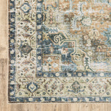 4' X 6' Blue and Gold Oriental Non Skid Area Rug