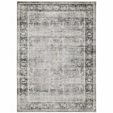 4' X 6' Gray and Ivory Oriental Non Skid Area Rug