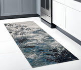 8' Gray Abstract Runner Rug