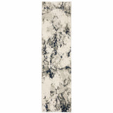 8' Gray And Black Abstract Runner Rug