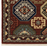 12' Red And Ivory Genuine Wool Oriental Runner Rug With Fringe
