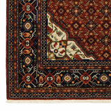 12' Blue And Red Genuine Wool Oriental Runner Rug With Fringe