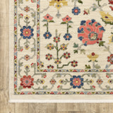 12' Orange And Ivory Genuine Wool Oriental Runner Rug With Fringe