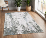 4' X 6' Silver and Gray Abstract Non Skid Area Rug